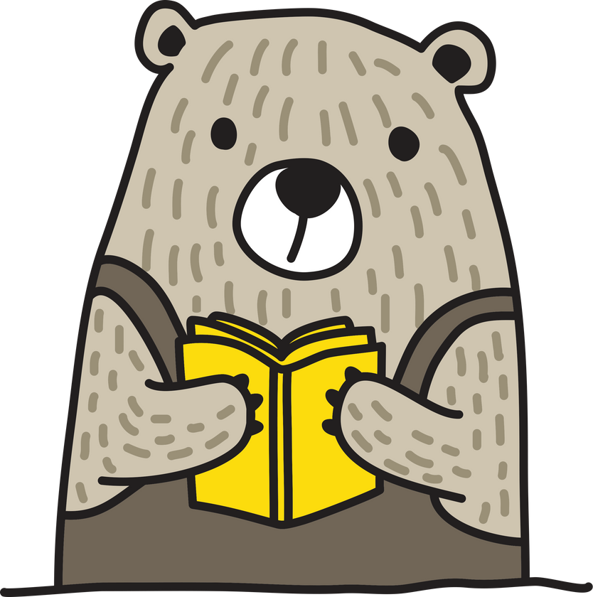 Cute Bear Reading